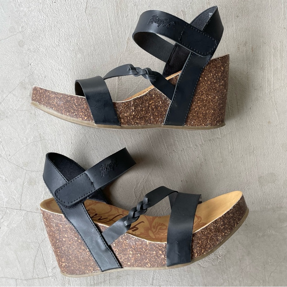 Blowfish | 'Haruku' Black Wedge Sandals